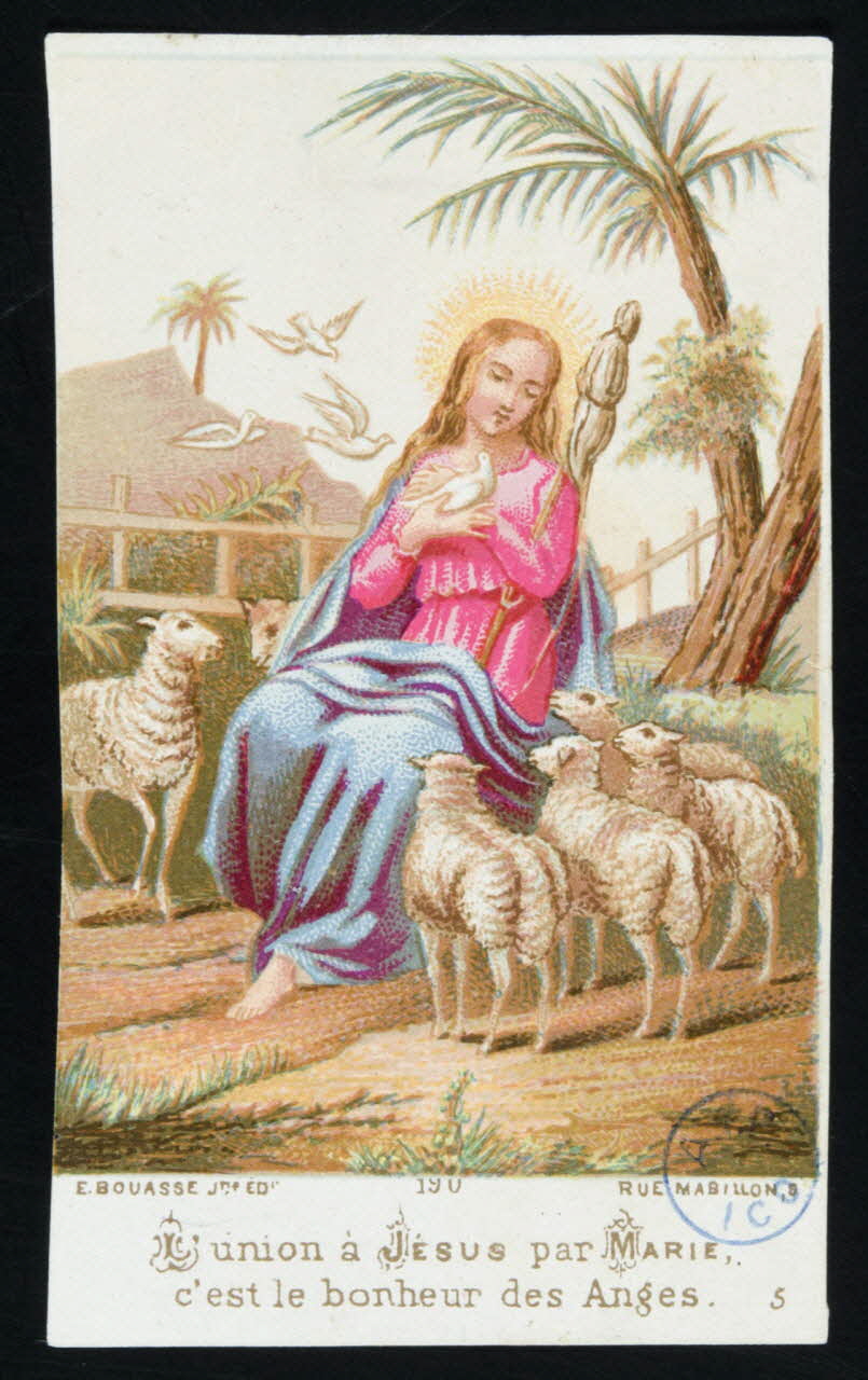 estampe L'union à JESUS par MARIE,  c'est le bonheur des Anges. 1979.49.106 Photo