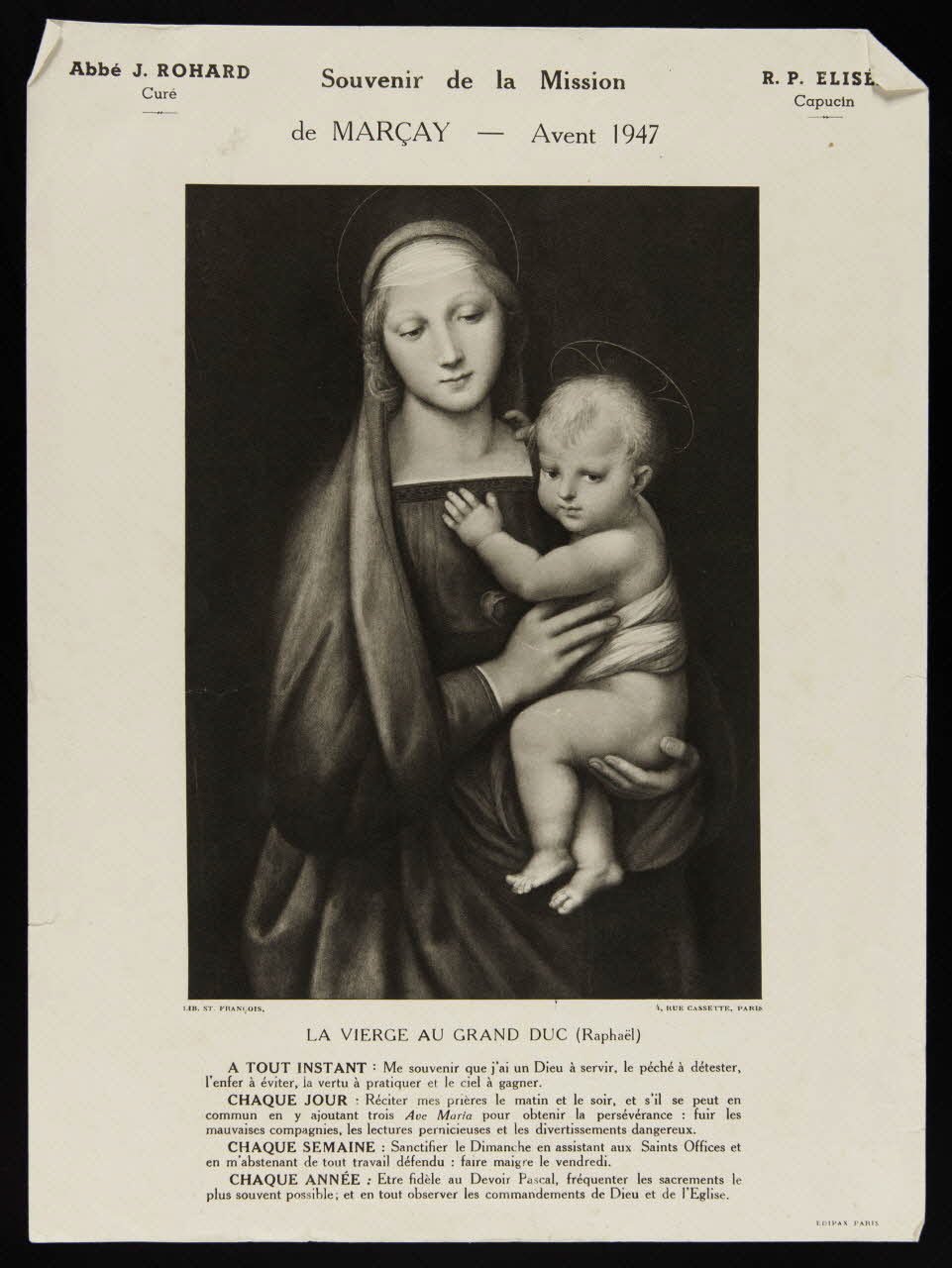 estampe LA VIERGE AU GRAND DUC (Raphaël) 1979.49.145 Photo