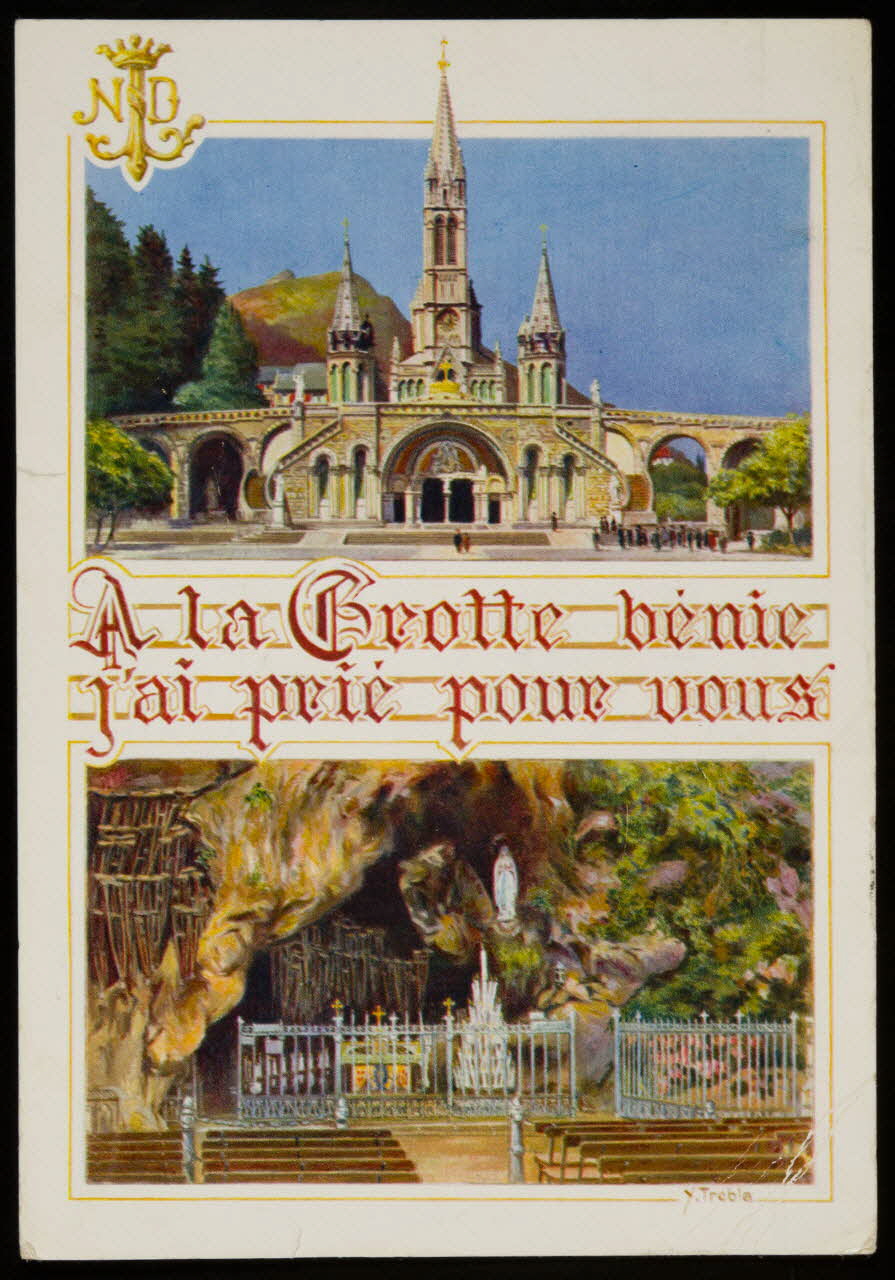 estampe A la Grotte bénie  j'ai prié pour vous 1962 1979.49.156 Photo