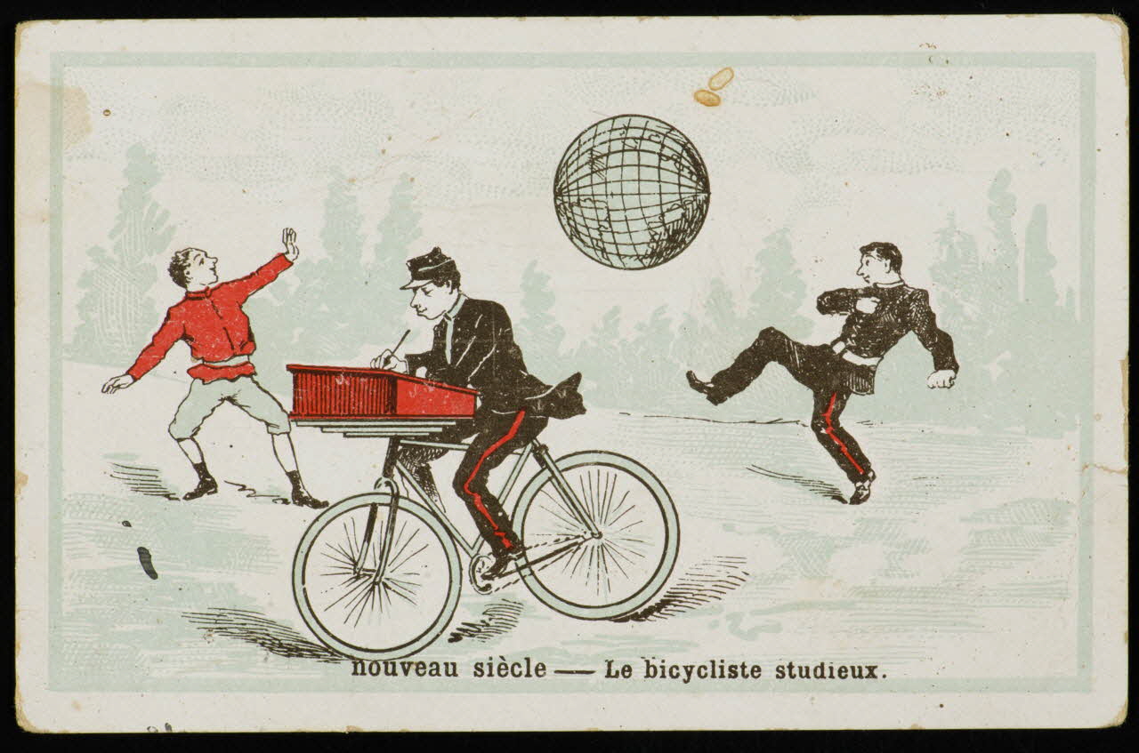 estampe nouveau siècle - Le bicycliste studieux. 1979.49.196 Photo