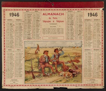estampe ALMANACH  des Postes,  Télégraphes et Téléphones  1946 1979.49.201 Photo