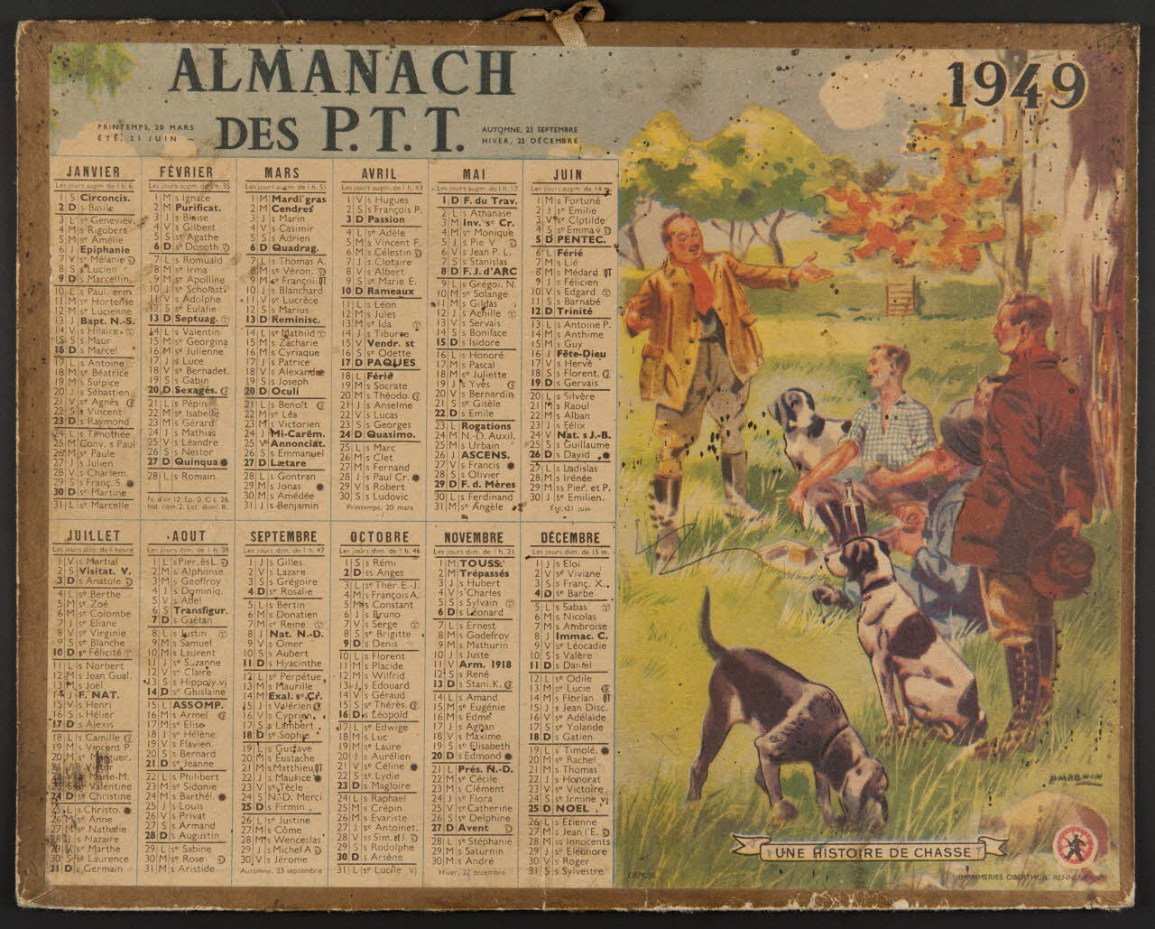 estampe ALMANACH  DES P.T.T.  1949 1979.49.202 Photo