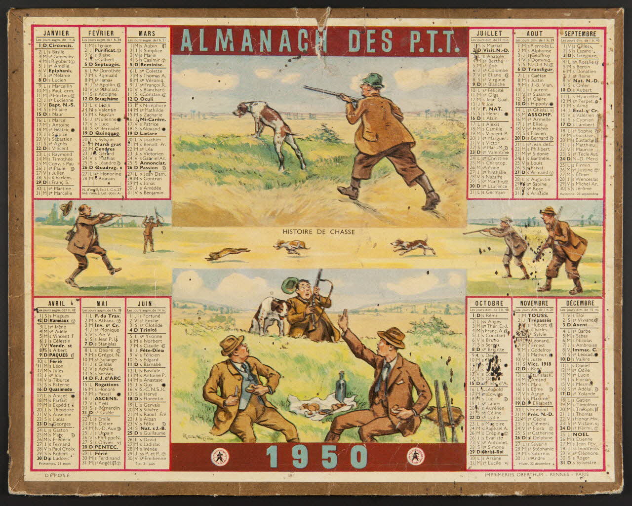 estampe ALMANACH DES P.T.T.  1950 1979.49.203 Photo