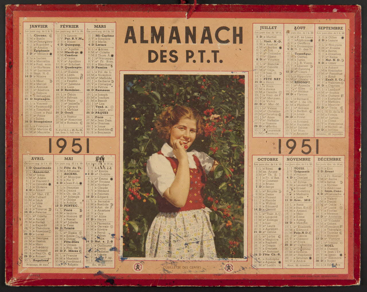 estampe ALMANACH  DES P.T.T.  1951 1979.49.204 Photo
