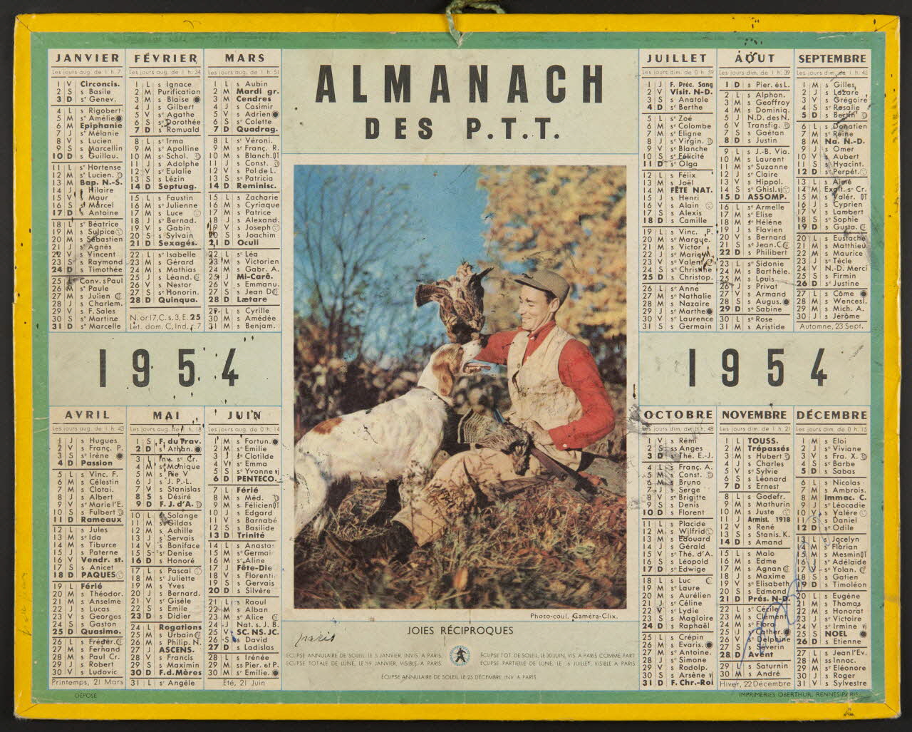 estampe ALMANACH  DES P.T.T.  1954 1979.49.207 Photo
