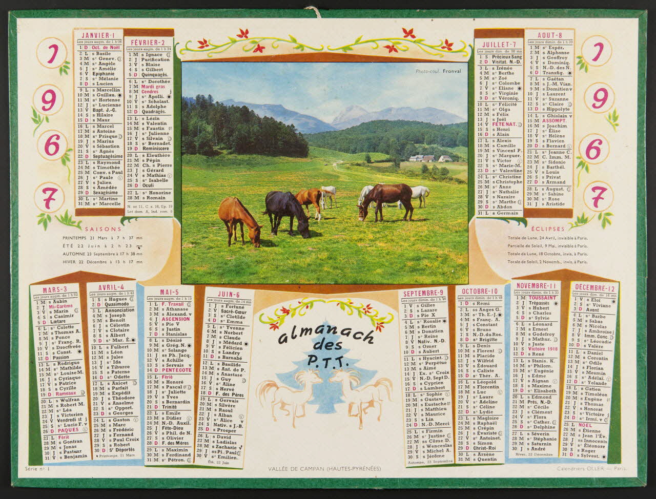 estampe almanach  des  P.T.T.  1967 1979.49.211 Photo