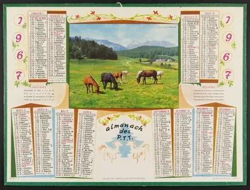 estampe almanach  des  P.T.T.  1967 1979.49.211 Photo