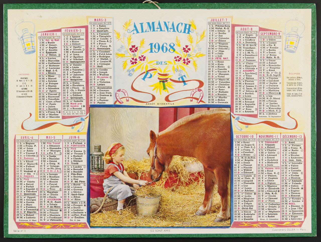 estampe ALMANACH  1968  DES  PTT  ANNEE BISSEXTILE 1979.49.213 Photo