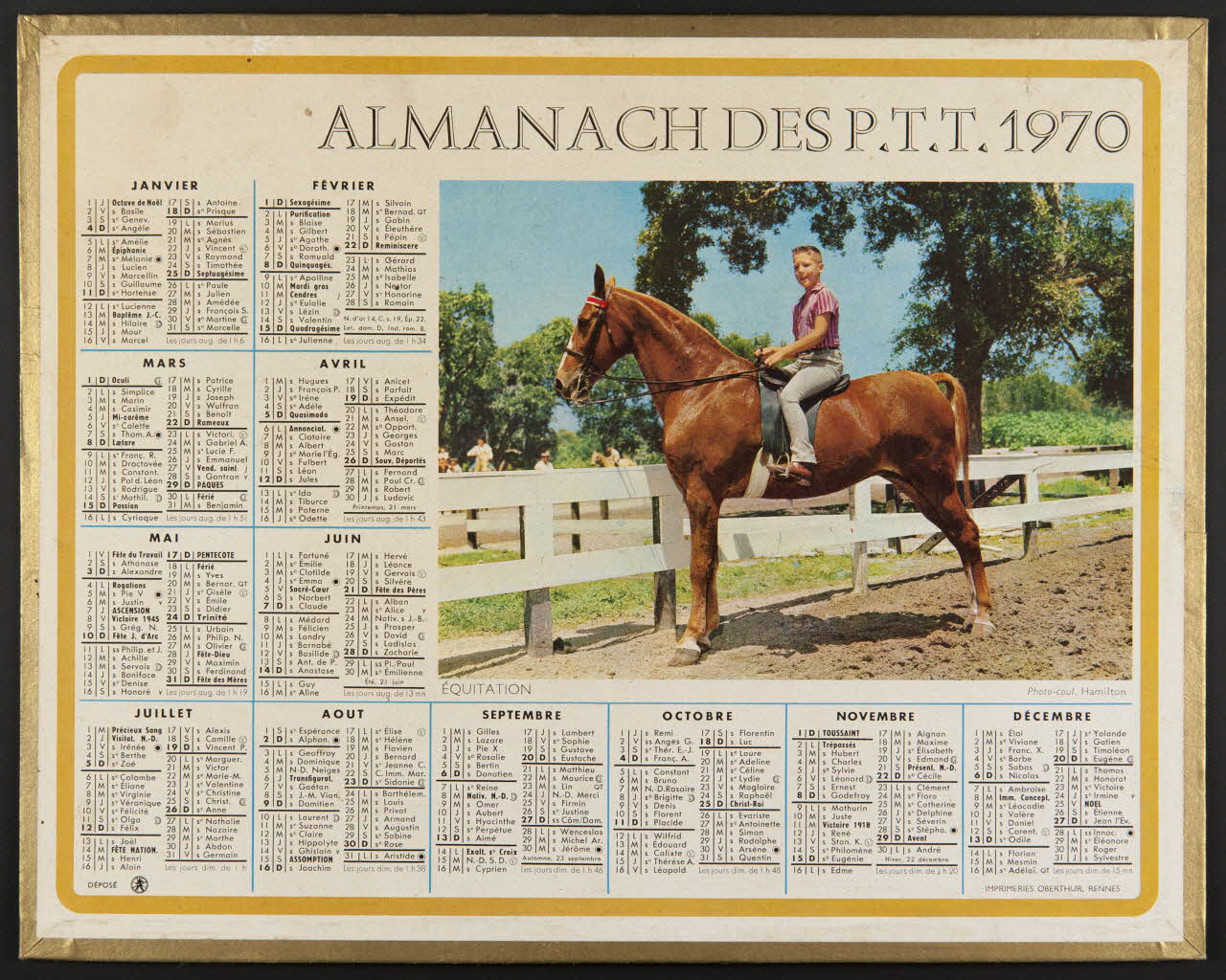 estampe ALMANACH DES P.T.T. 1970 1979.49.215 Photo