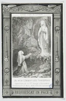 Turgis et fils estampe NOTRE-DAME DE LOURDES  JE SUIS L'IMMACULEE CONCEPTION  Apparition de la Ste. Vierge à Bernadette  Soubirous le 25 Mars 1858, fête de l'annonciation. Paris 1880 1979.49.95 Photo