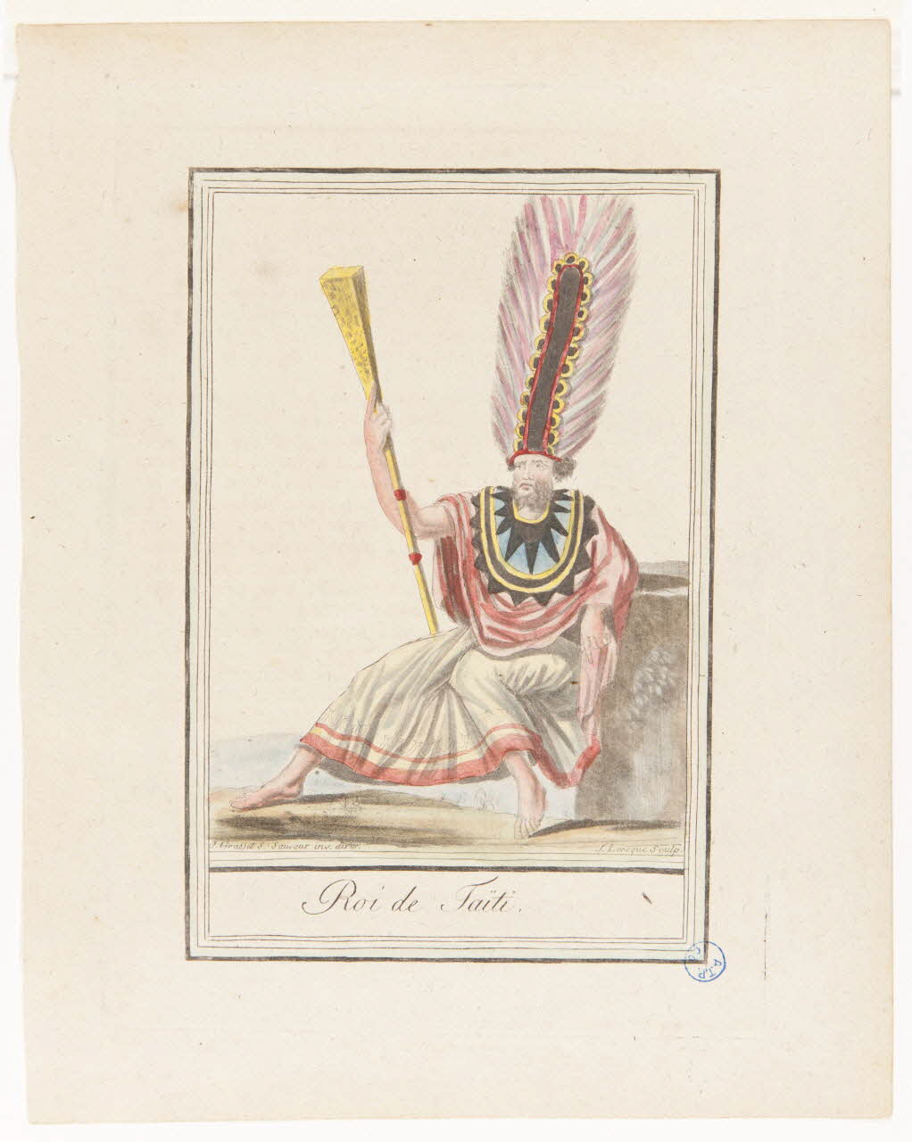 Jacques Grasset de Saint-Sauveur estampe Roi de Taïti 1780-1790 1979.61.1 Photo