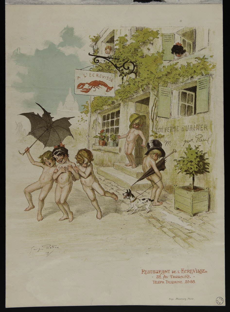 estampe Menu du restaurant de l'écrevisse 1979.8.18 Photo