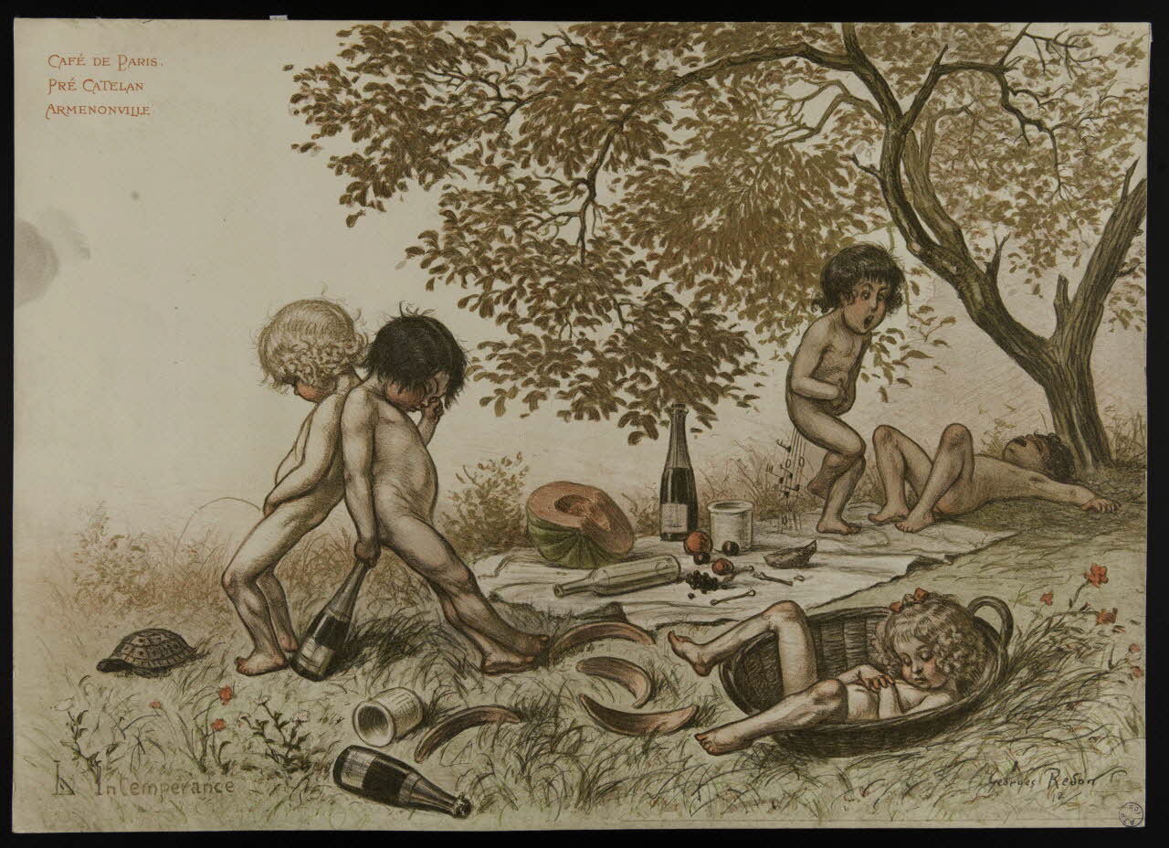 estampe CAFE DE PARIS  PRE CATELAN  ARMENONVILLE  L'Intempérance 1979.8.22 Photo