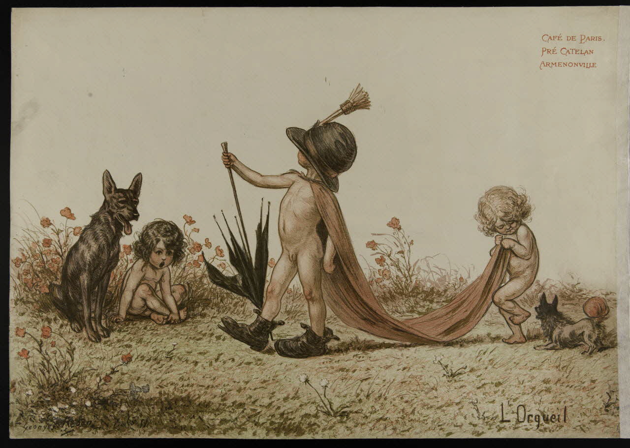 estampe CAFE DE PARIS  PRE CATELAN  ARMENONVILLE  L'Orgueil 1979.8.24 Photo