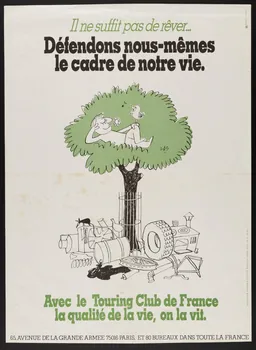 estampe Il ne suffit pas de rêver...  Défendons nous-mêmes  le cadre de notre vie. 1979.8.26  Photo