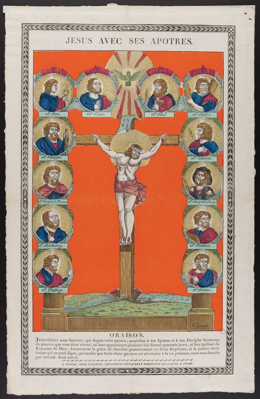 imagerie ancienne JESUS AVEC SES APOTRES. Lorraine, France 1837 1979.82.140 Photo