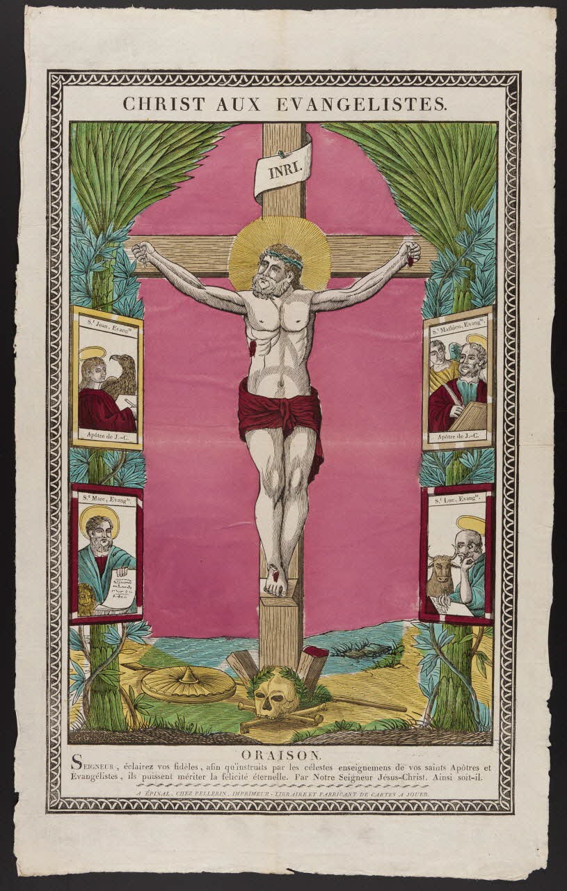 imagerie ancienne CHRIST AUX EVANGELISTES. Lorraine, France 1837 1979.82.146 Photo