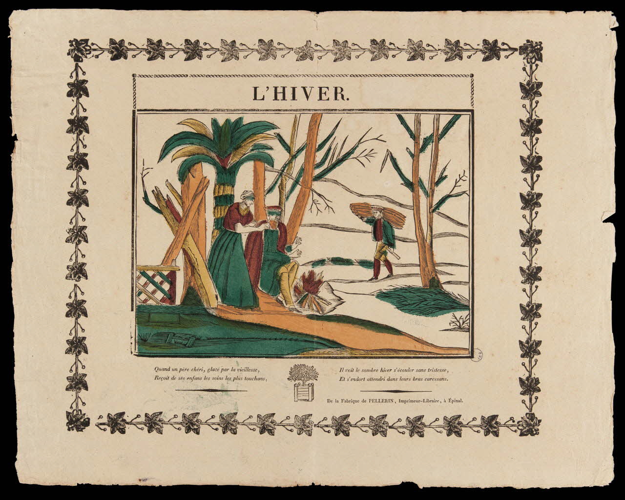 imagerie ancienne L'HIVER. Lorraine, France 1837 1979.82.20 Photo