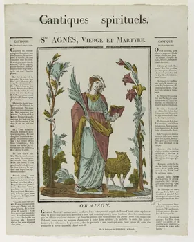 Pellerin imagerie ancienne Cantiques  spirituels.  Ste AGNES, VIERGE ET MARTYRE. Lorraine, France 1837 1979.82.90 Photo