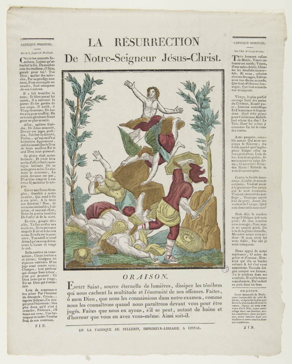 imagerie ancienne LA RESURRECTION  De Notre-Seigneur Jésus-Christ. Lorraine, France 1837 1979.82.96 Photo