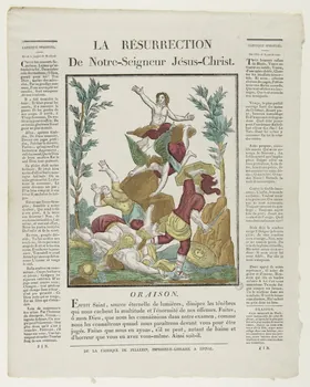 imagerie ancienne LA RESURRECTION  De Notre-Seigneur Jésus-Christ. Lorraine, France 1837 1979.82.96 Photo