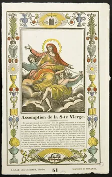 Jean-Baptiste Castiaux ; Simon-François Blocquel imagerie ancienne Assomption de la S.te Vierge. Lille 1809-1837 1985.21.9 Photo
