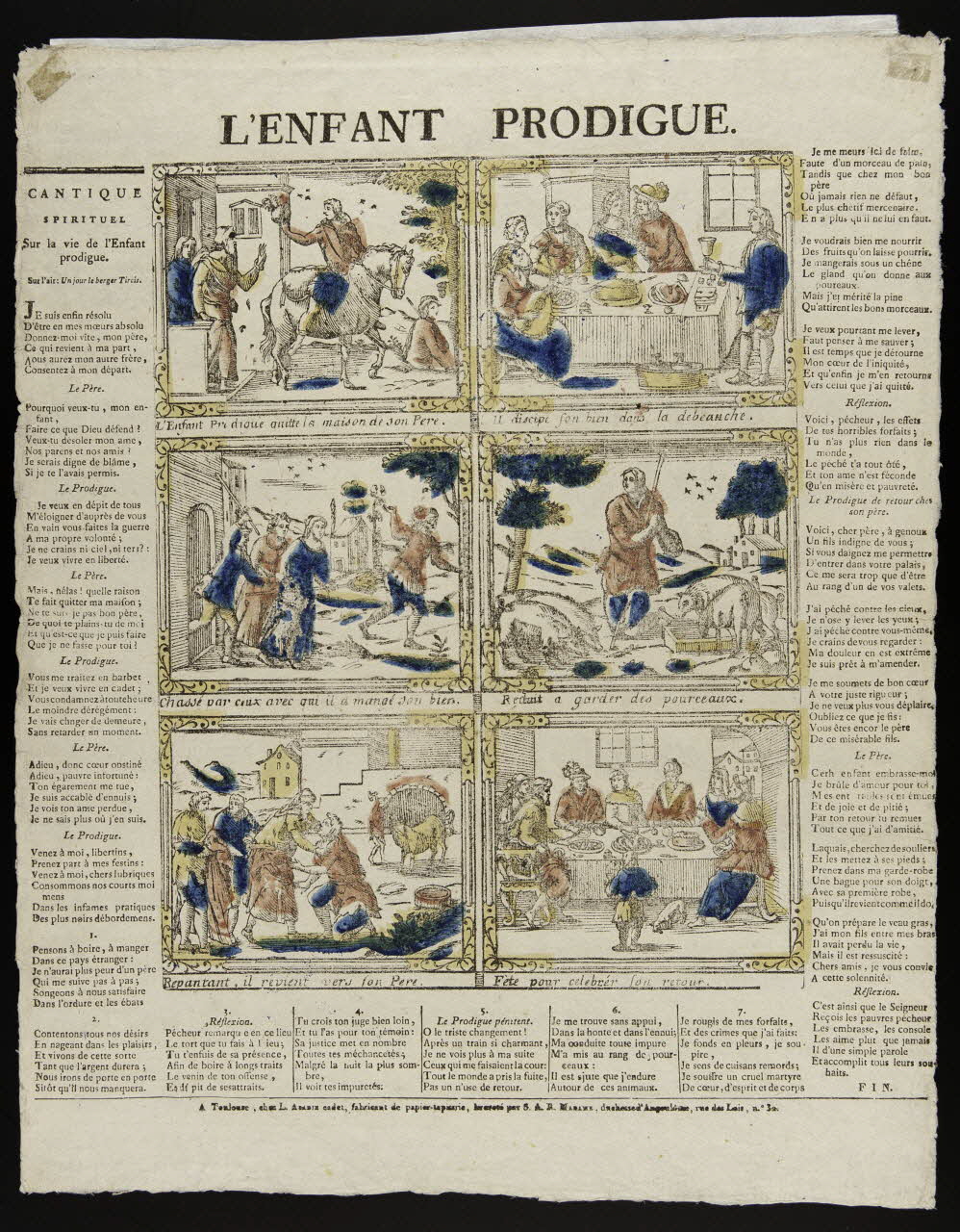 Louis Abadie imagerie ancienne L'ENFANT PRODIGUE. Toulouse 1814-1824 1985.22.1 Photo