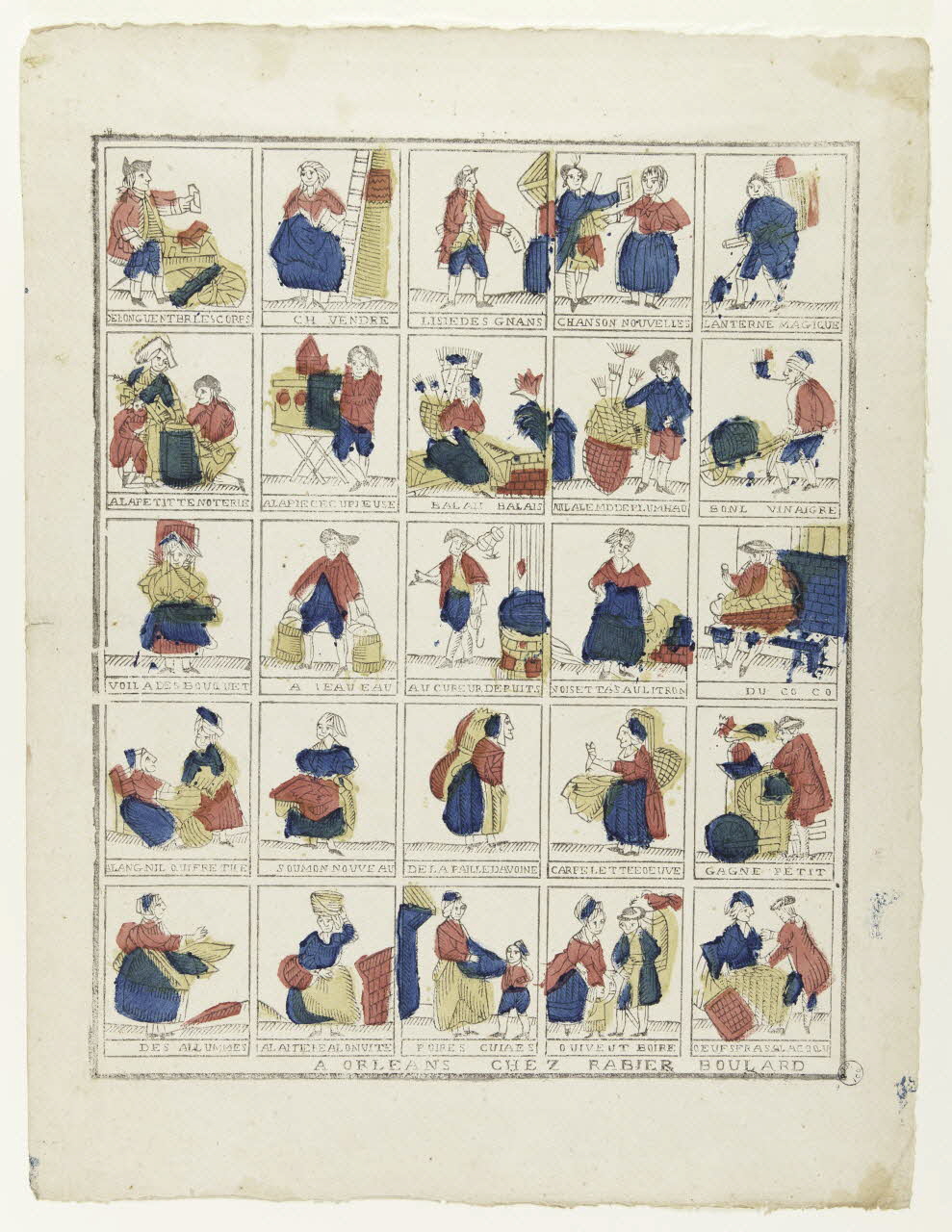 Michel Rabier-Boulard suite de figures (5x5) Cris de Paris Centre-Val de Loire, France 1812-1837 1985.23.1 Photo