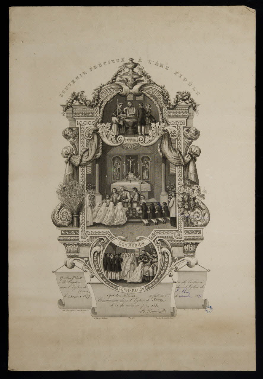 estampe SOUVENIR PRECIEUX A L'AME FIDELE 1985.42.43 Photo