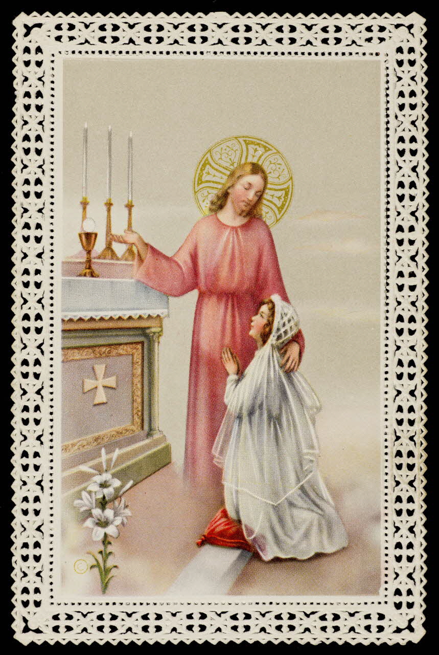 estampe Christ et jeune communiante 1985.48.62 Photo