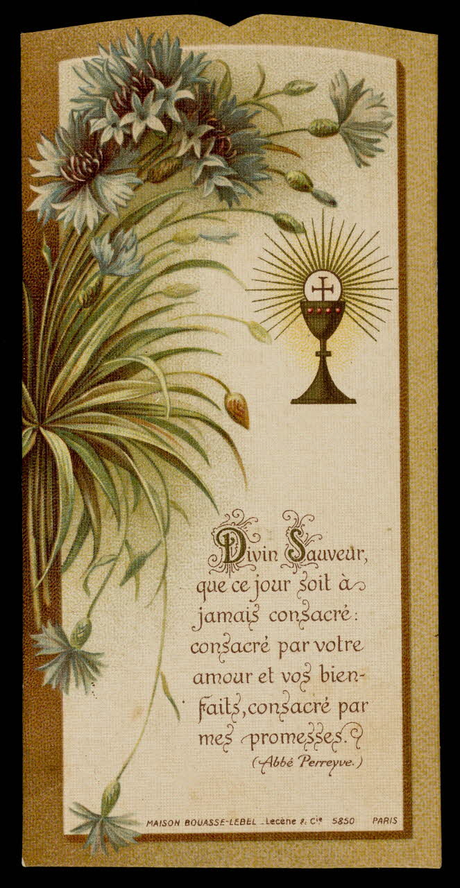 estampe Divin Sauveur  que ce jour soit à  jamais consacré par votre  amour et vos bien-  faits, consacré par mes promesses. 1985.48.75 Photo