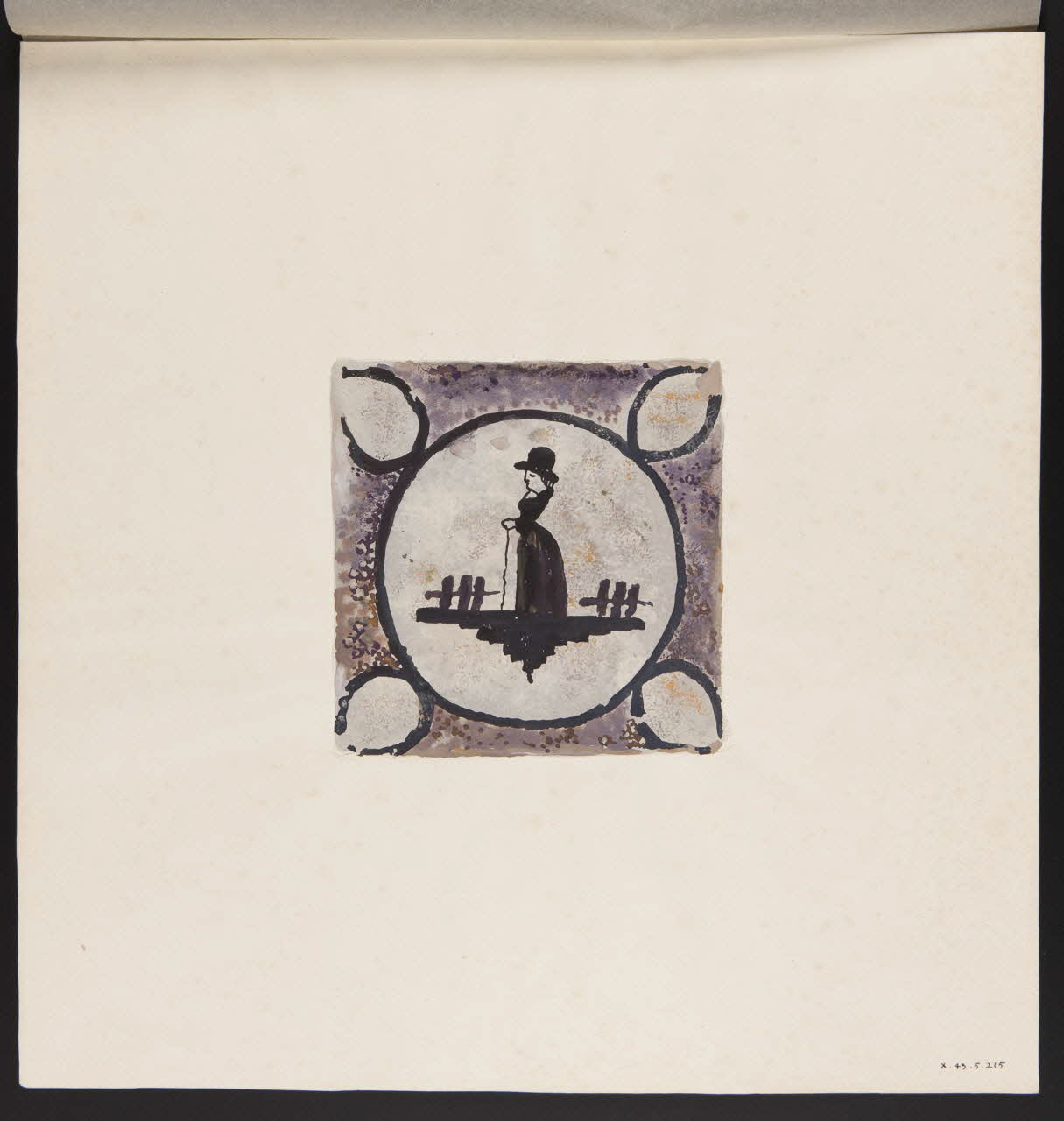 Caplain René ; Pierre Dourdaine dessin Carreau de faïence 1943 1985.51.11 Photo