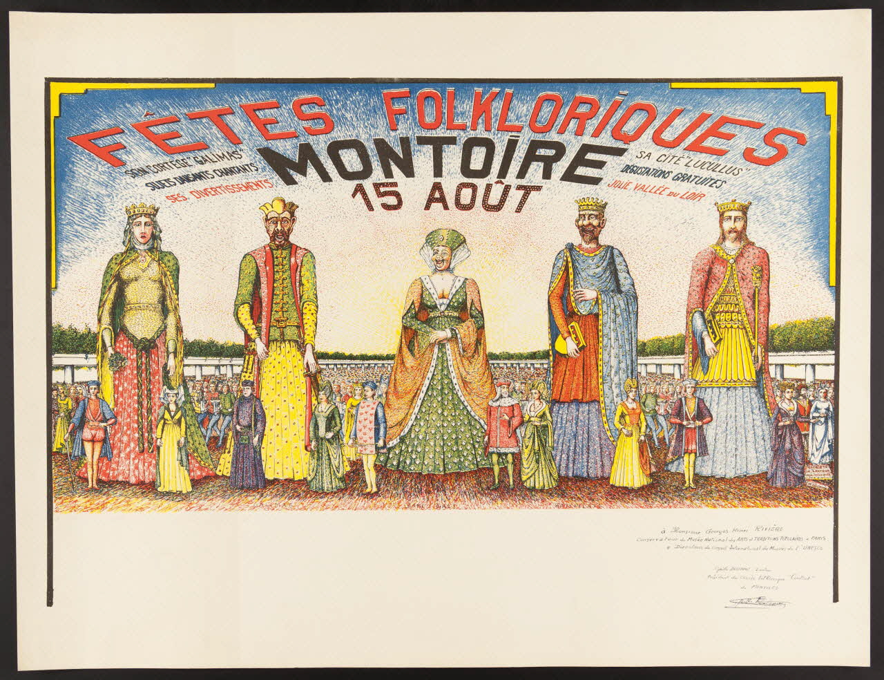 estampe FÊTES FOLKLORIQUES  MONTOIRE  15 AOUT 1985.51.113.2 Photo