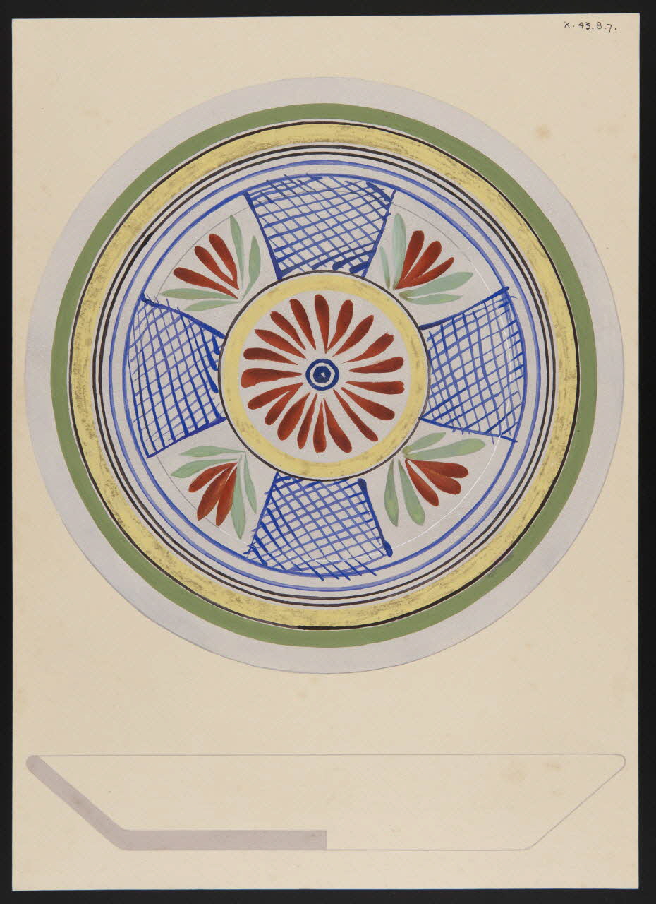 René Coz ; Pierre Henri Felden dessin Assiette 1943 1985.51.12 Photo
