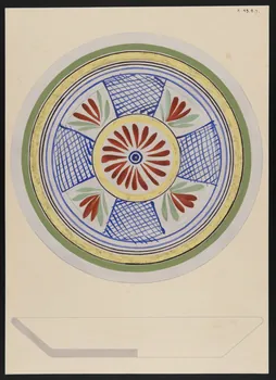 René Coz ; Pierre Henri Felden dessin Assiette 1943 1985.51.12 Photo