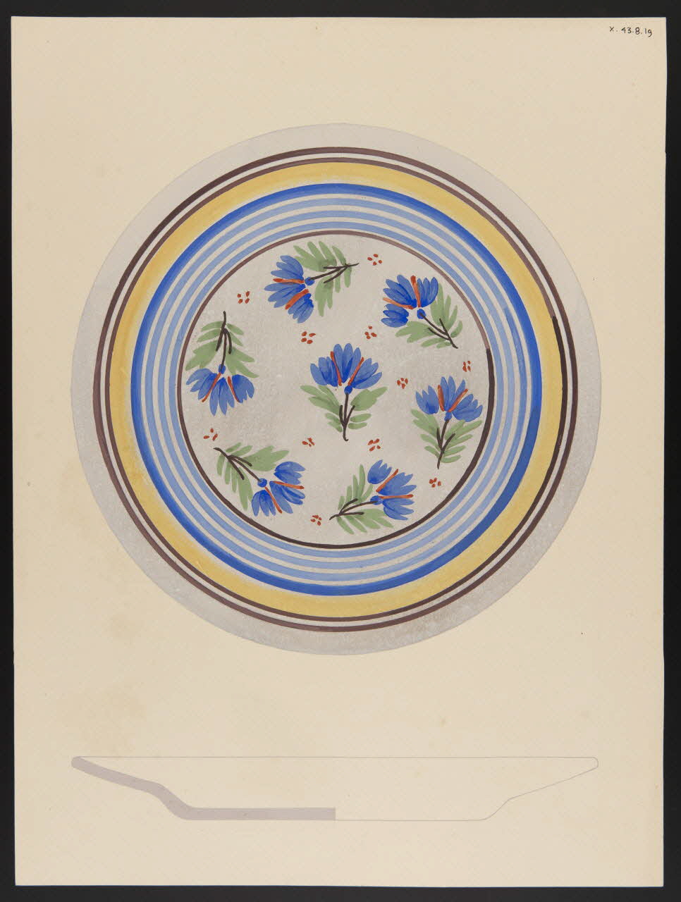 René Coz ; Pierre Henri Felden dessin Assiette 1943 1985.51.13 Photo