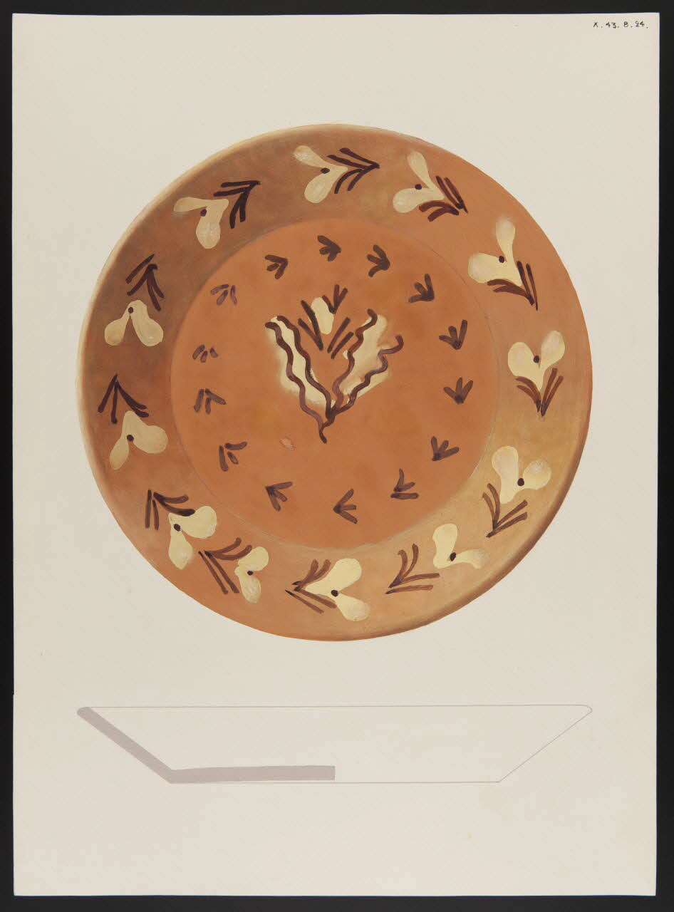 René Coz ; Pierre Henri Felden dessin Assiette 1943 1985.51.14 Photo