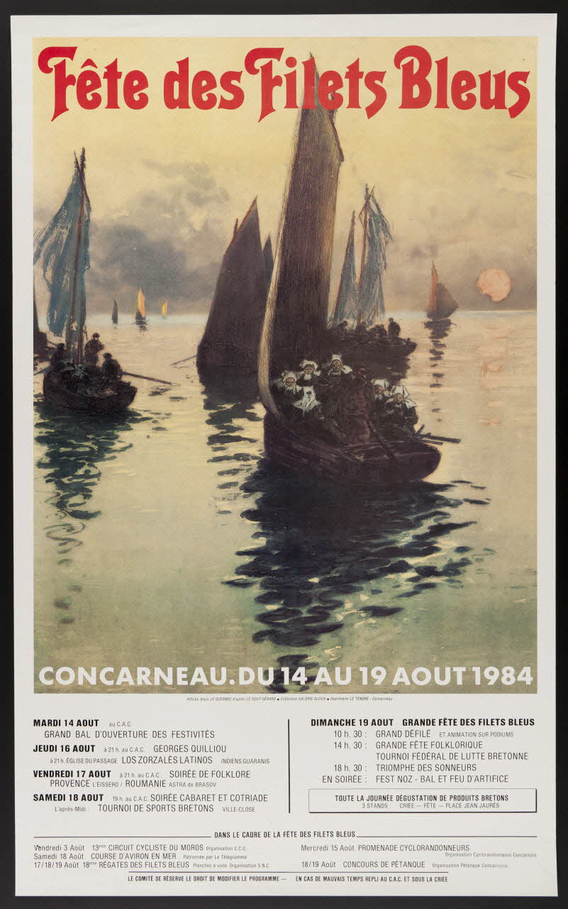 estampe Fête des Filets Bleus  CONCARNEAU. DU 14 AU 19 AOUT 1984 1985.51.154 Photo