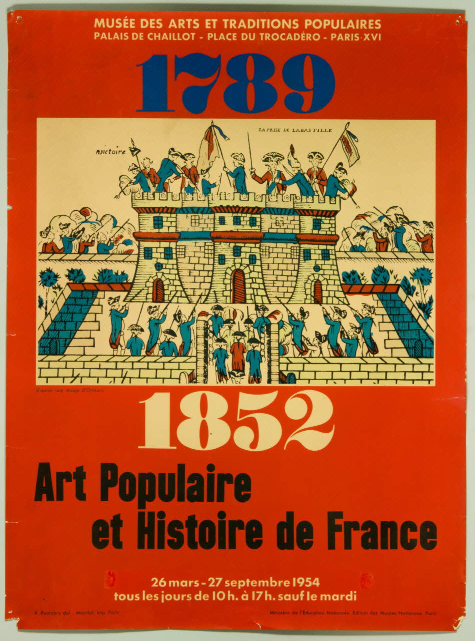 Jean-Baptiste Letourmy ; R. Pontabry ; Edition des Musées Nationaux affiche 1789  1852  Art Populaire  et Histoire de France Paris 1954 1985.51.162 Photo