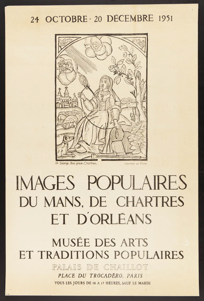 estampe 24 OCTOBRE - 20 DECEMBRE 1951  IMAGES POPULAIRES  DU MANS, DE CHARTRES  ET D'ORLEANS  MUSEE DES ARTS  ET TRADITIONS POPULAIRES 1985.51.169.1 Photo