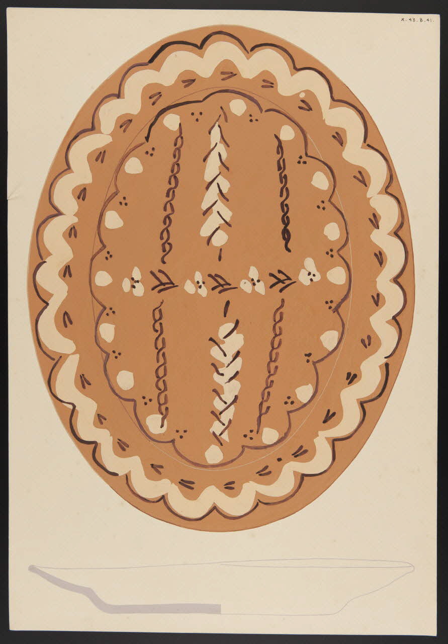 René Coz ; Pierre Henri Felden dessin Plat ovale 1943 1985.51.17 Photo