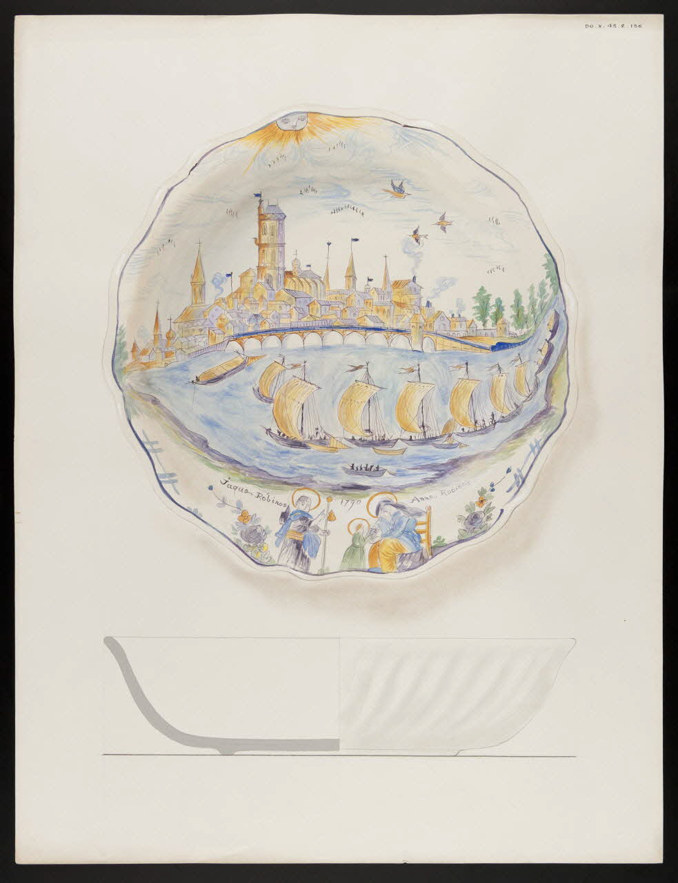 Alliot René ; Jean-Henri Gaudron dessin Saladier patronymique 1943 1985.51.2 Photo