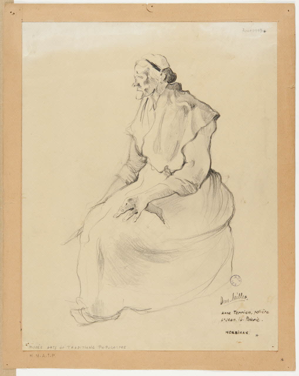 Dan Lailler dessin Anne Terrien, potière  St Jean la Poterie  MORBIHAN Saint-Jean-la-Poterie 1943 1985.51.220 Photo