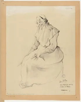 Dan Lailler dessin Anne Terrien, potière  St Jean la Poterie  MORBIHAN Saint-Jean-la-Poterie 1943 1985.51.220 Photo