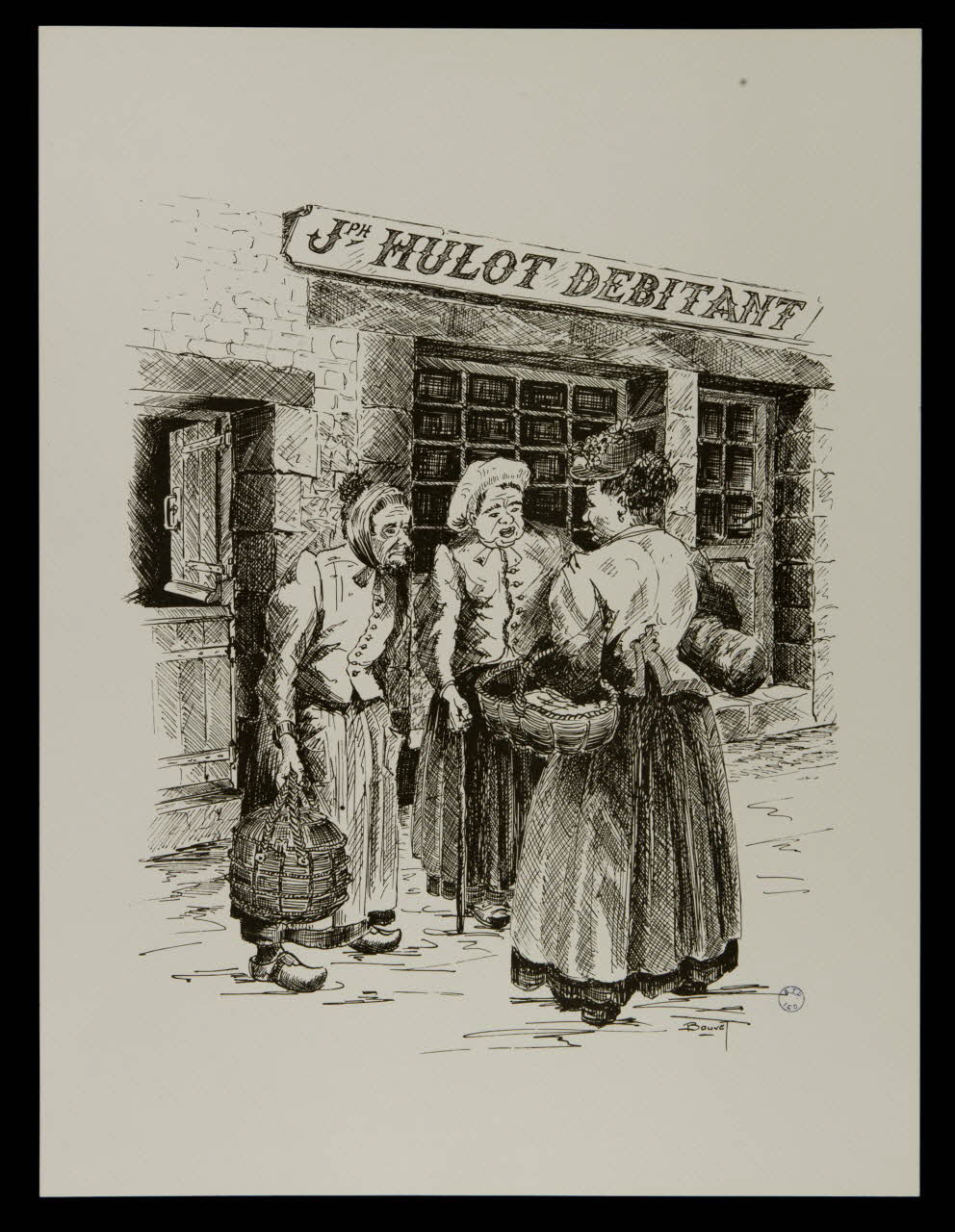 estampe Femmes discutant devant un magasin 1985.51.231 Photo