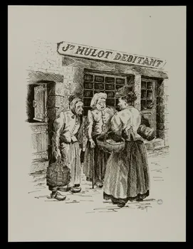 estampe Femmes discutant devant un magasin 1985.51.231 Photo
