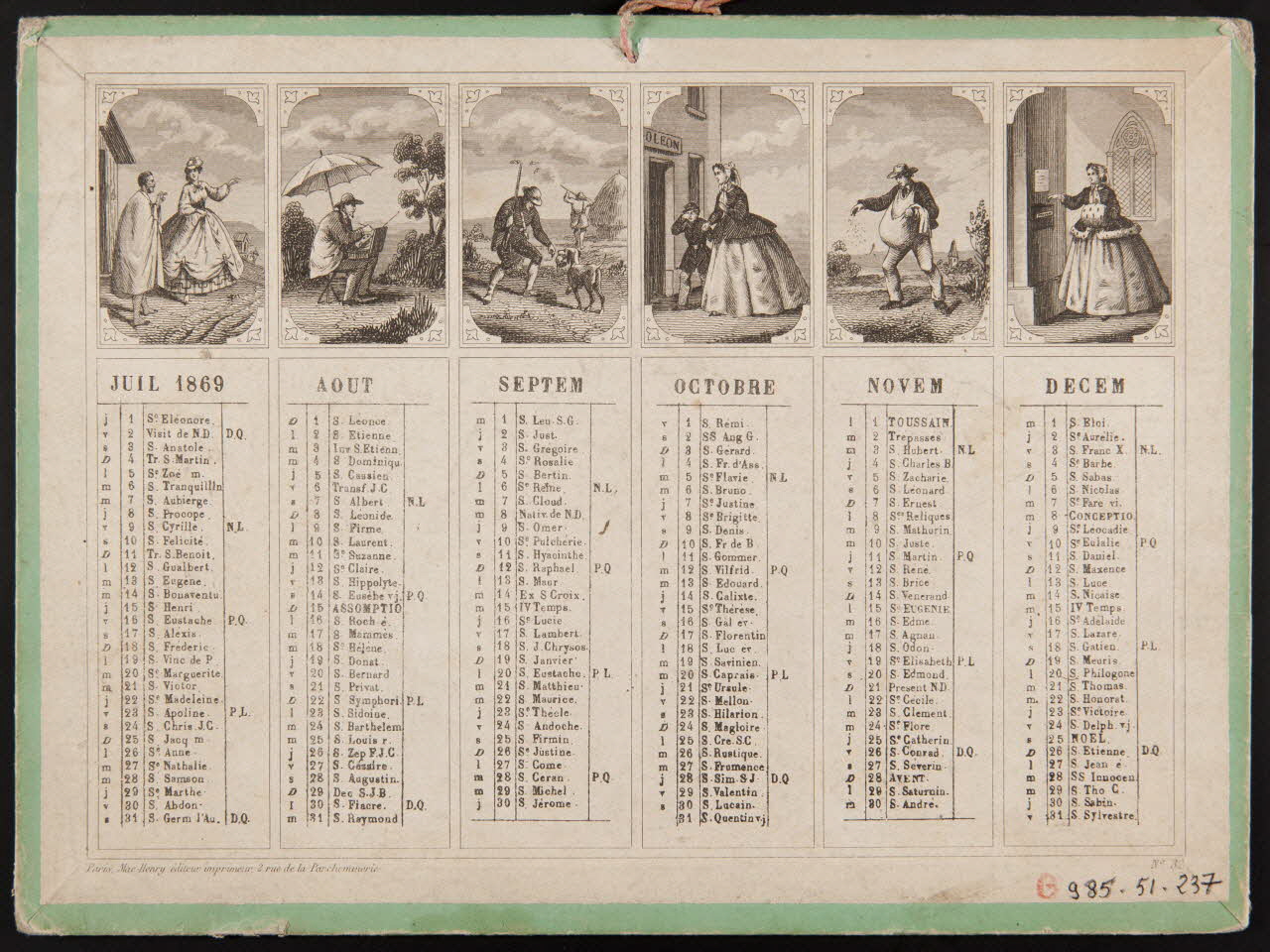 estampe Almanach de 1869 1985.51.237 Photo