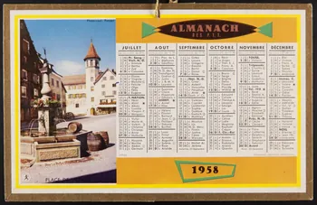 estampe ALMANACH  DES P.T.T.  1958 1985.51.239  Photo