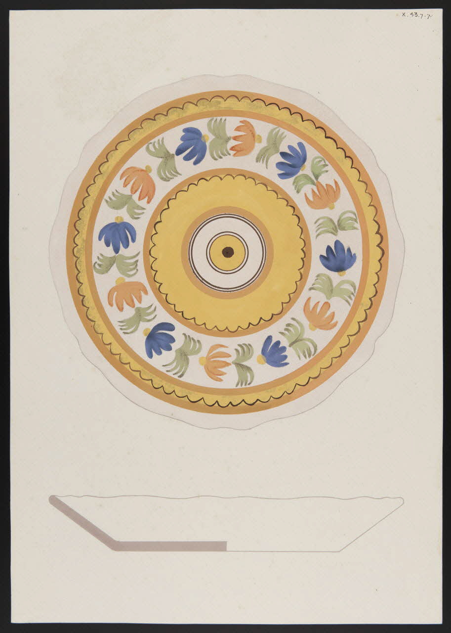 René Coz ; Pierre Henri Felden dessin Assiette 1943 1985.51.24 Photo