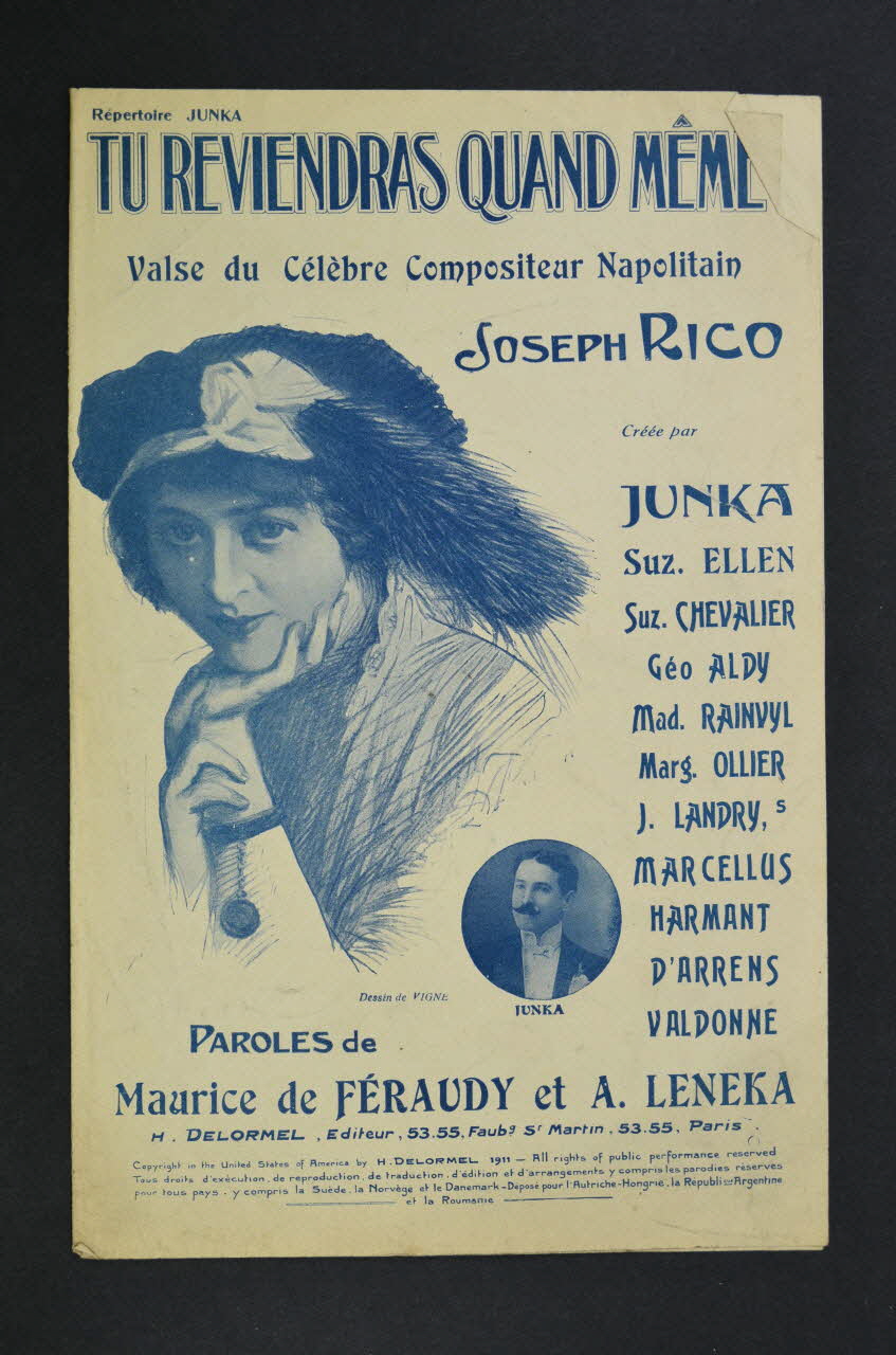 André Leneka ; Maurice De Féraudy ; Joseph Rico ; Léonce Junka ; H. Delormel chanson petit format 1911 1966.208.23 Photo Mucem